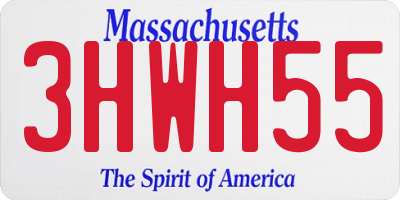 MA license plate 3HWH55