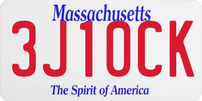 MA license plate 3J10CK