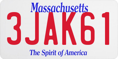 MA license plate 3JAK61