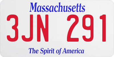 MA license plate 3JN291