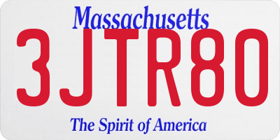 MA license plate 3JTR80