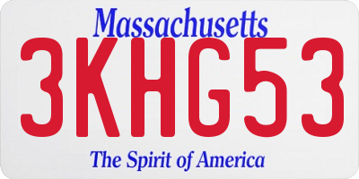 MA license plate 3KHG53