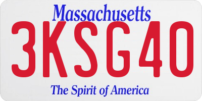 MA license plate 3KSG40