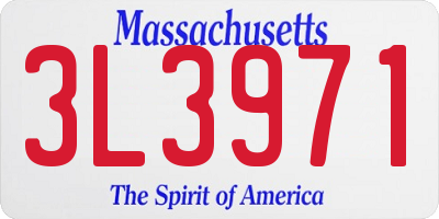 MA license plate 3L3971
