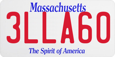 MA license plate 3LLA60