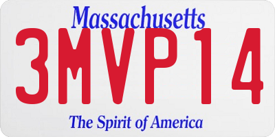 MA license plate 3MVP14