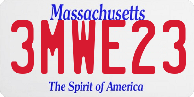 MA license plate 3MWE23