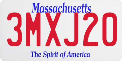 MA license plate 3MXJ20