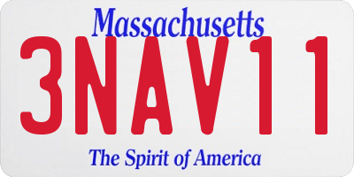 MA license plate 3NAV11