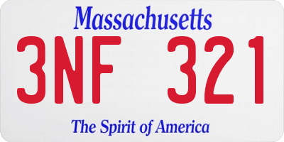 MA license plate 3NF321