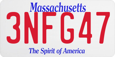 MA license plate 3NFG47