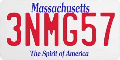 MA license plate 3NMG57