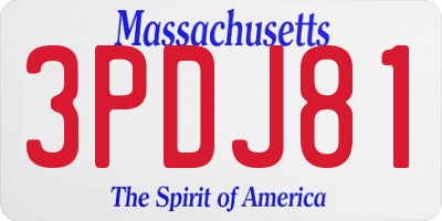MA license plate 3PDJ81