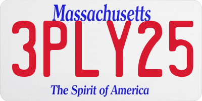 MA license plate 3PLY25