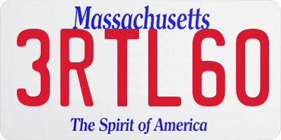 MA license plate 3RTL60