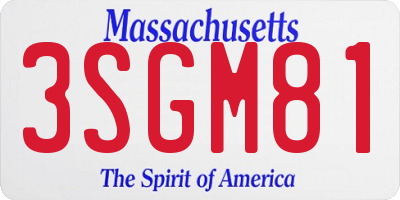 MA license plate 3SGM81