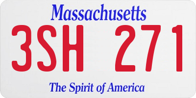 MA license plate 3SH271