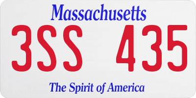 MA license plate 3SS435