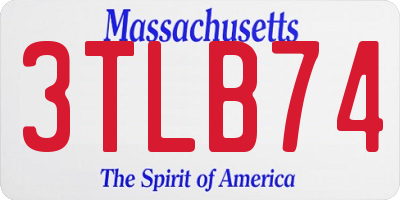 MA license plate 3TLB74