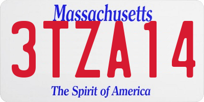 MA license plate 3TZA14