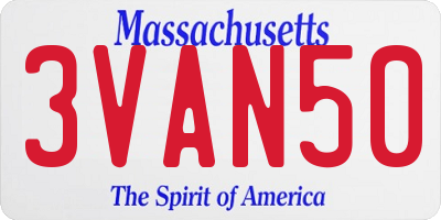 MA license plate 3VAN50