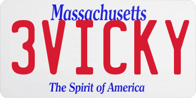 MA license plate 3VICKY