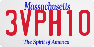 MA license plate 3VPH10