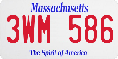 MA license plate 3WM586