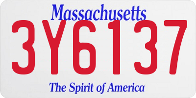 MA license plate 3Y6137