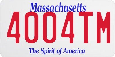 MA license plate 4004TM