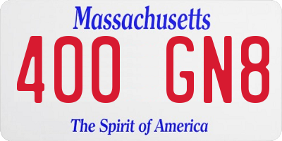 MA license plate 400GN8