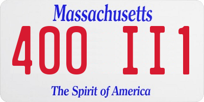 MA license plate 400II1