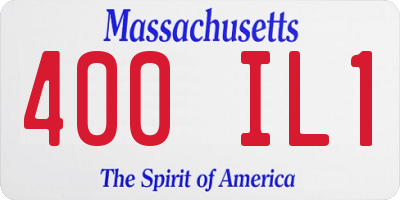 MA license plate 400IL1