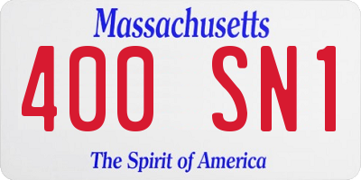 MA license plate 400SN1
