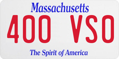 MA license plate 400VS0