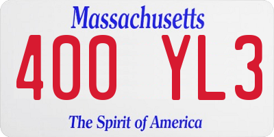 MA license plate 400YL3