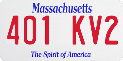 MA license plate 401KV2