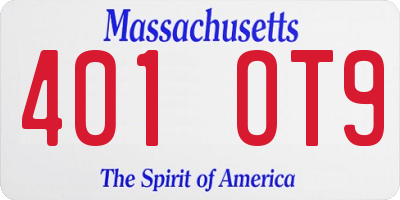 MA license plate 401OT9