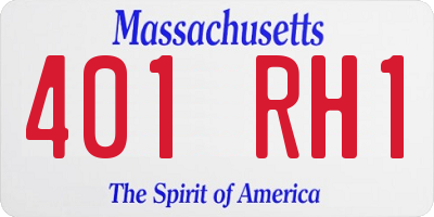MA license plate 401RH1