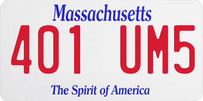 MA license plate 401UM5