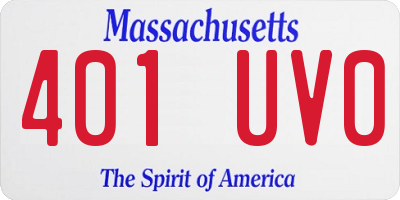 MA license plate 401UV0