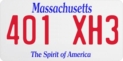MA license plate 401XH3