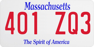 MA license plate 401ZQ3