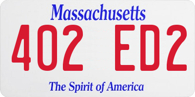 MA license plate 402ED2