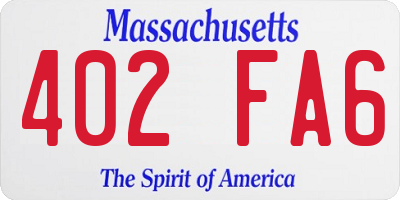 MA license plate 402FA6