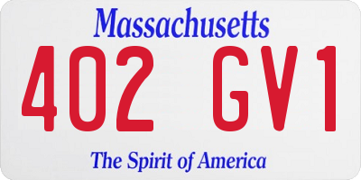 MA license plate 402GV1
