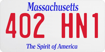 MA license plate 402HN1