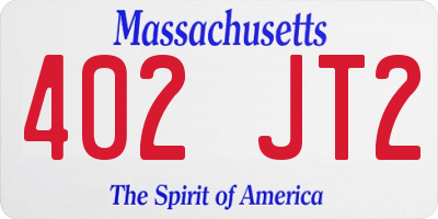 MA license plate 402JT2