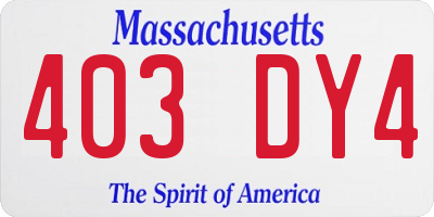 MA license plate 403DY4