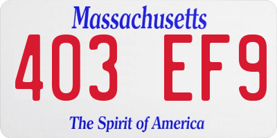 MA license plate 403EF9